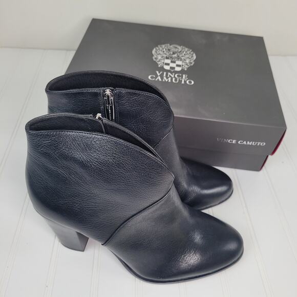 Vince Camuto Womens 9.5 Franell Leather Booties Black VC-FRANELL NIB - Picture 1 of 9